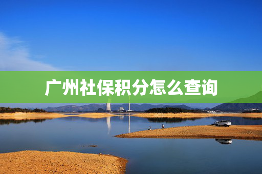 广州社保积分怎么查询